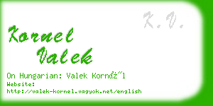 kornel valek business card